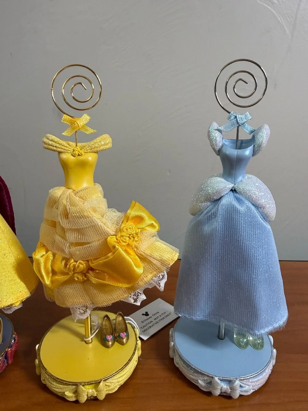 Disney Set of 3 Princess Dress Photo Holder Snow White Belle Cinderella Decor